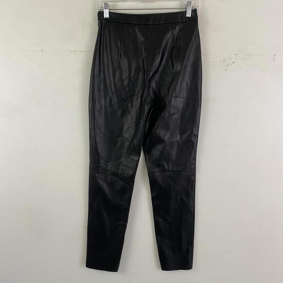 LULUS black high rise leather straight leg pants - Picture 6 of 6